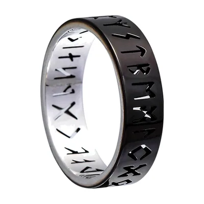 Anillo de Runas de Odín Vikingo, Acero Inoxidable
