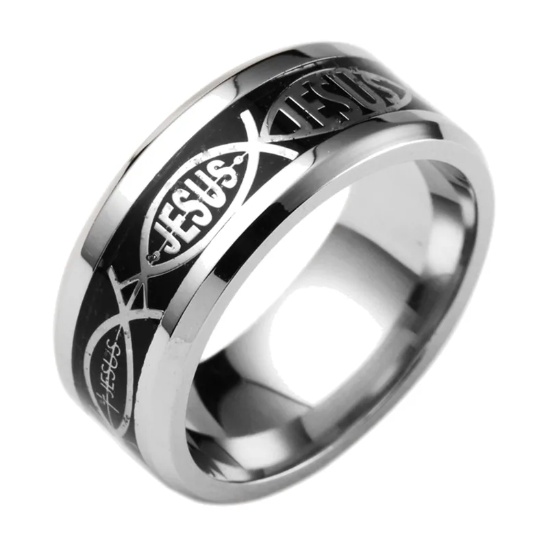 Anello Ichthys Pesce di Gesù, Acciaio Inossidabile 316L