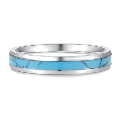 Evil Eye Ring with Blue Stone, Stainless Steel
