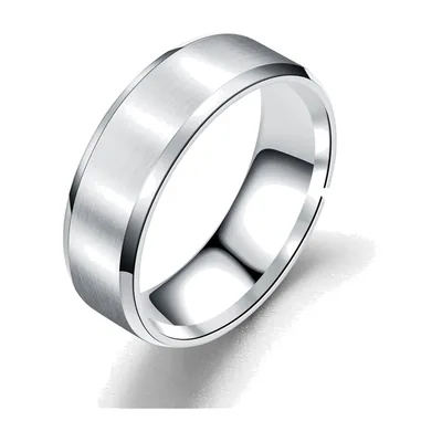 Brushed Band Ring, 8mm Stainless Steel