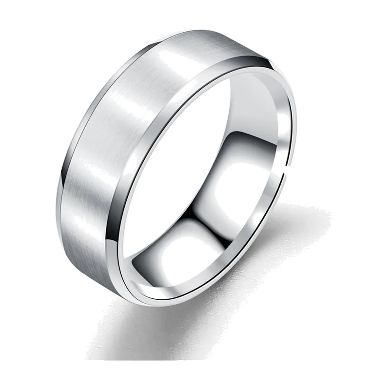 Bague Alliance Brossée, 8mm Acier Inoxydable