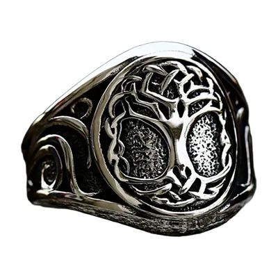 Yggdrasil Lebensbaum Ring, Nordische Mythologie, Edelstahl
