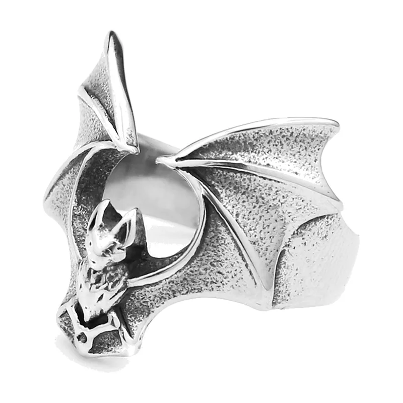Gothic Bat Wing Ring, 316L Stainless Steel