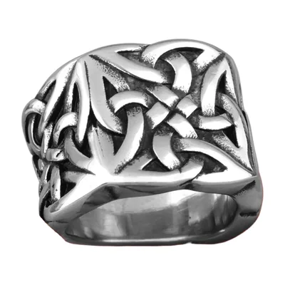 Keltischer Knoten Ring im Antik-Look, Edelstahl