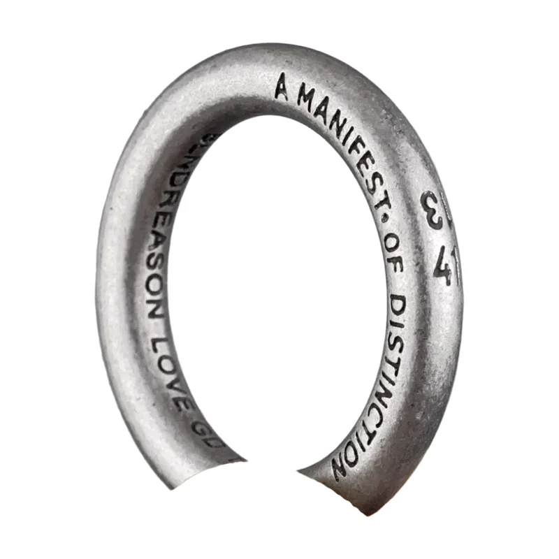 Bague Anneau Gravée Minimaliste, Acier Inoxydable 316L