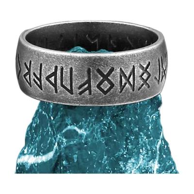 Anillo de Runas Vikingas para Hombre, Acero Inoxidable