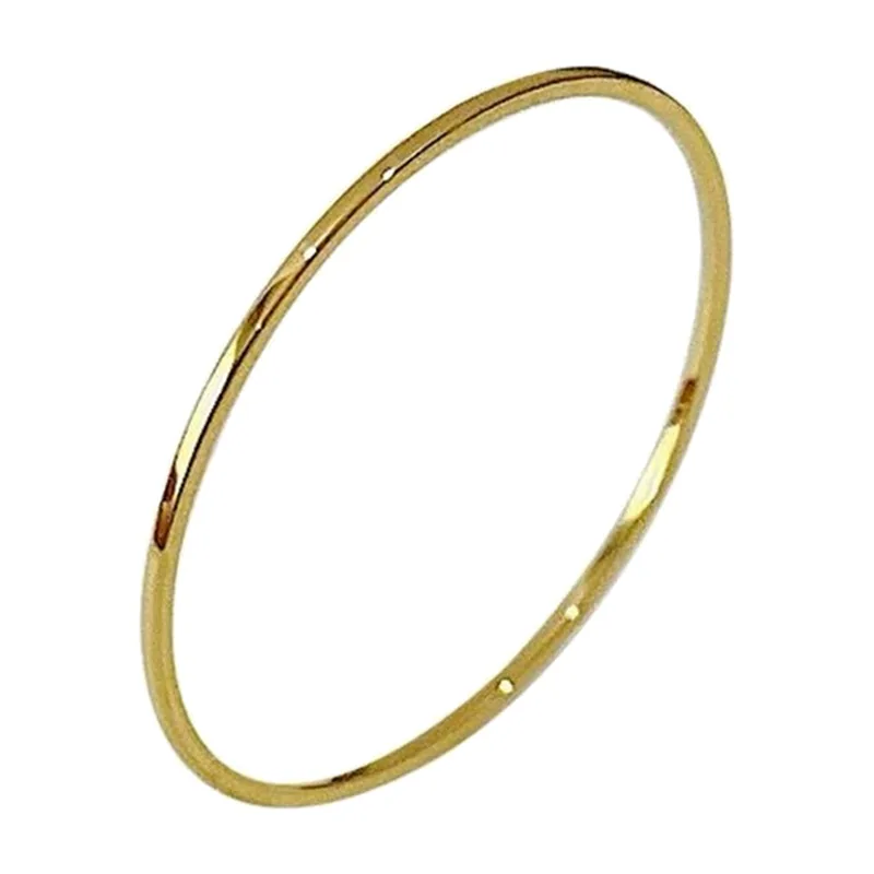 Bague Anneau Fine, Finition Polie Dorée, Acier Inoxydable 316L