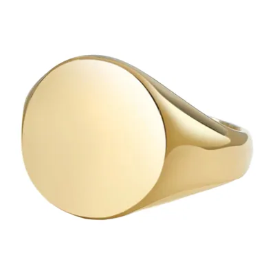 Bague Chevalière Ronde en Acier Inoxydable Poli