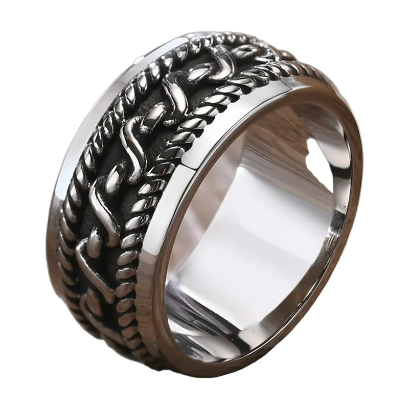 Herrenring mit Feder-Motiv, Edelstahl