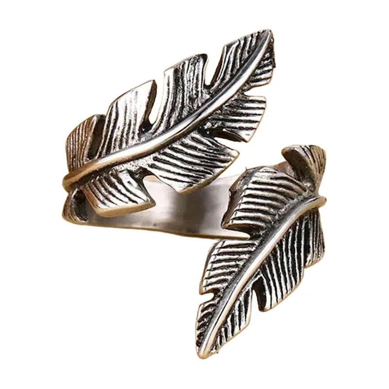 Feder-Wrap-Ring für Herren, Edelstahl
