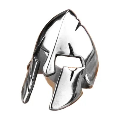 Anillo Statement de Casco Espartano en acero 316L