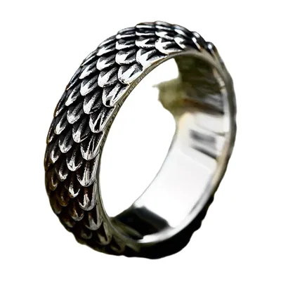 Anillo de Escamas de Dragón Vikingo, Acero Inoxidable 316L
