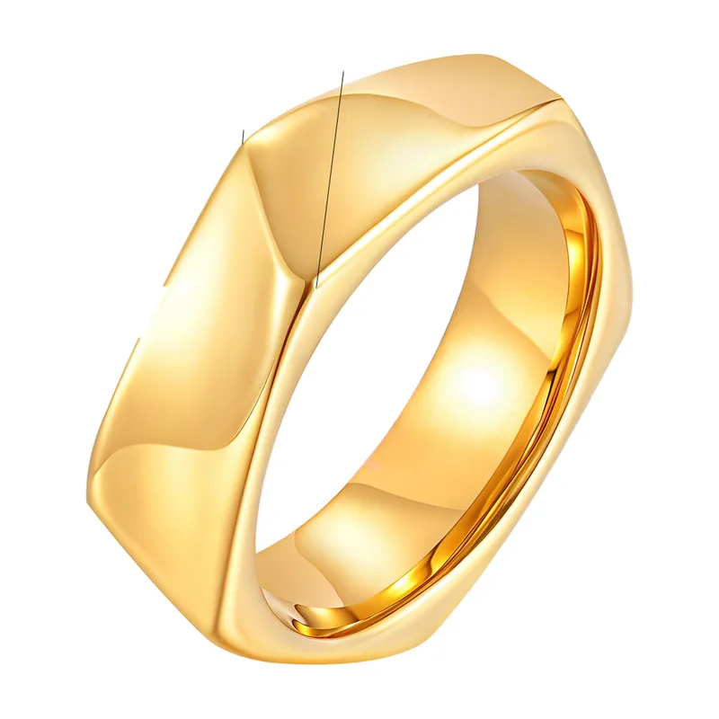 Pentagonal Band Ring, Polished 316L Stainless Steel