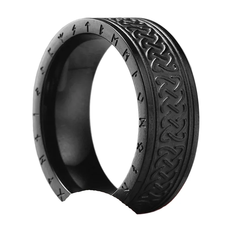 Anello Rune Vichinghe e Nodo Celtico, Acciaio Inossidabile