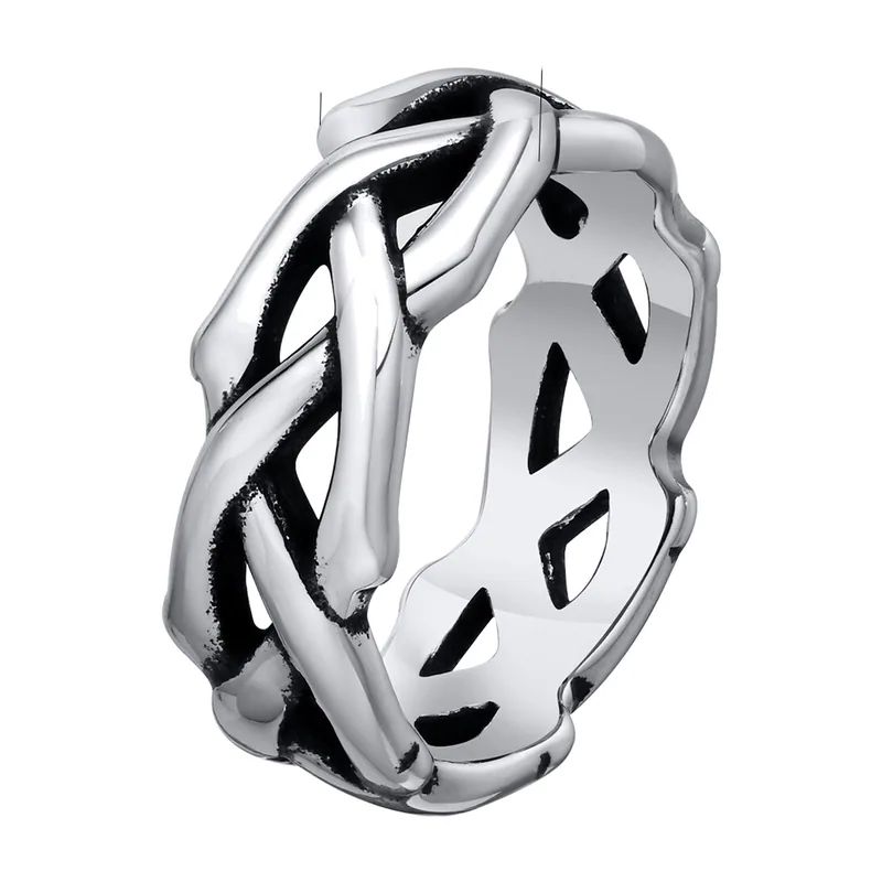 Herrenring mit Torsionsketten-Design, Edelstahl