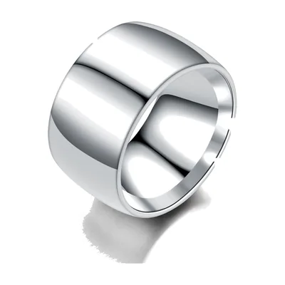 Anello a Fascia Largo Lucidato, Acciaio Inossidabile