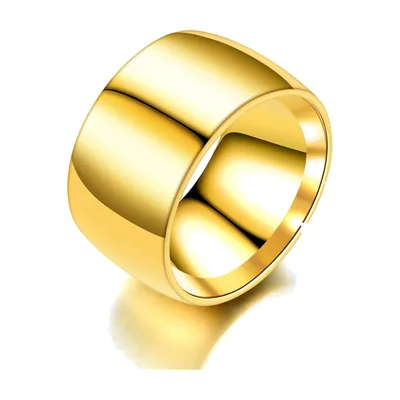 Anello a Fascia Largo Lucidato, Acciaio Inossidabile