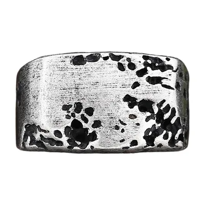 Bague Chevalière Rock Vintage Rectangulaire, Acier Inoxydable