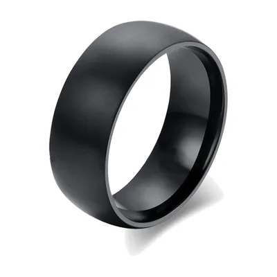 Matte Black Band Ring, Stainless Steel 316L