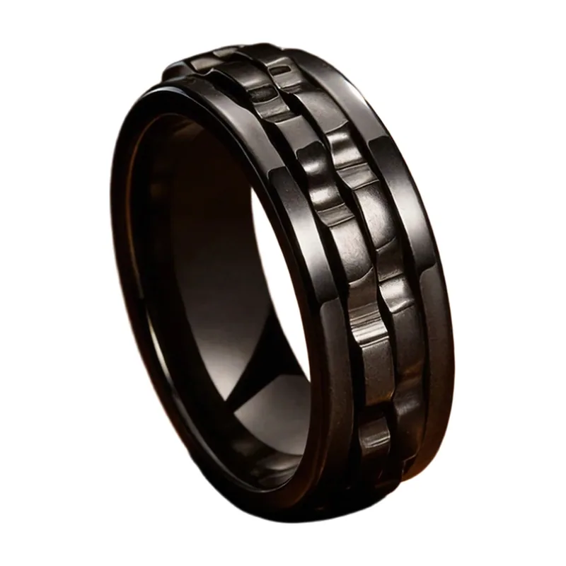 Chain Link Band Ring, 316L Stainless Steel