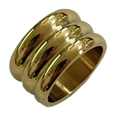 Dreifach-Band Ring im Stack-Design, Edelstahl
