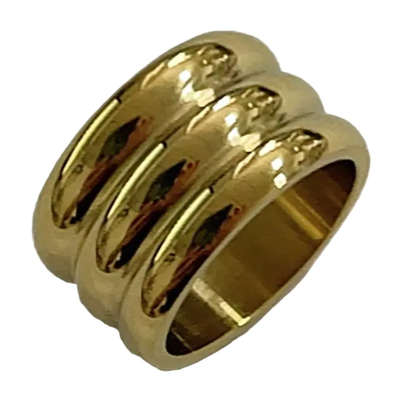 Bague Triple Bande Empilée, Acier Inoxydable
