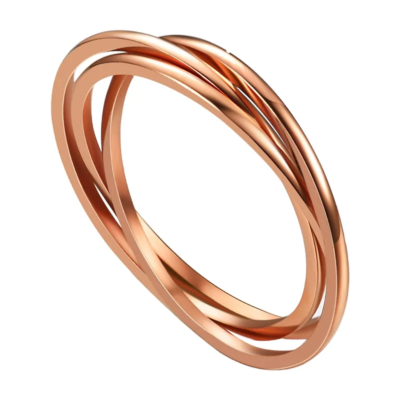 Herren Ring mit drei verschlungenen Ringen, Edelstahl