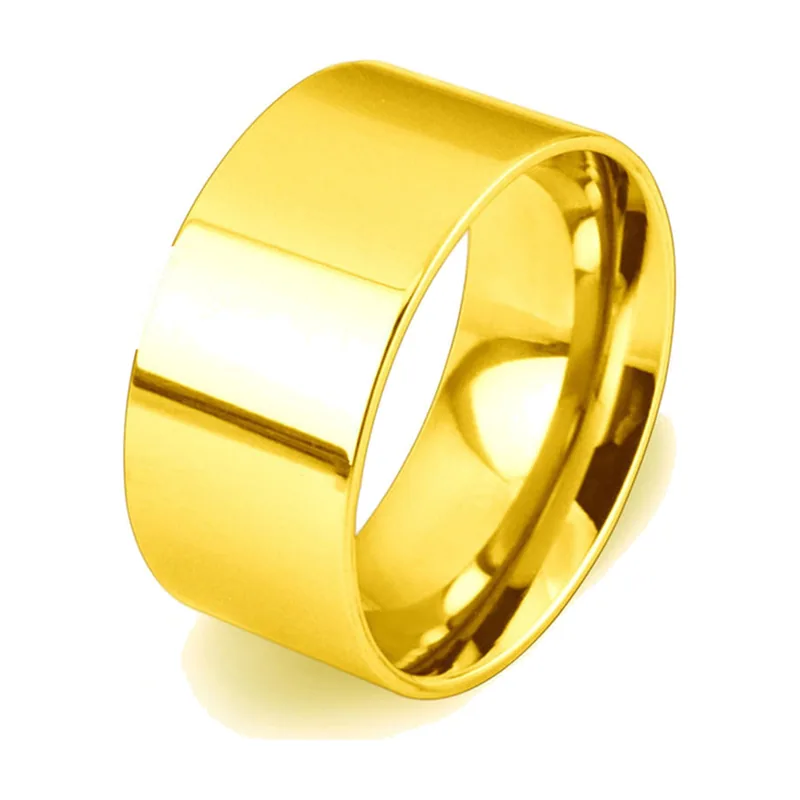 Breiter schlichter Ring, polierter Edelstahl