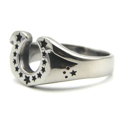 Bague Hufeis et Étoiles, Acier Inoxydable