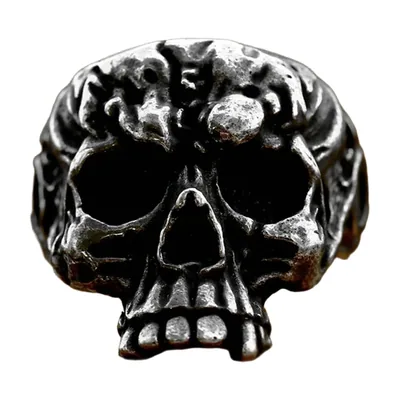 Totenkopf Statement-Ring im Gothic-Stil, Edelstahl