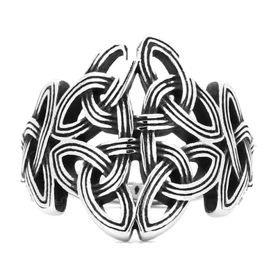 Anillo de Nudo Celta para Hombre, Acero Inoxidable 316L