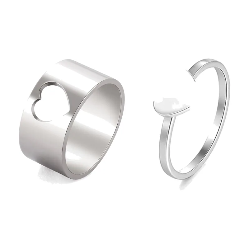 Bague Motif Cœur en Acier Inoxydable 316L