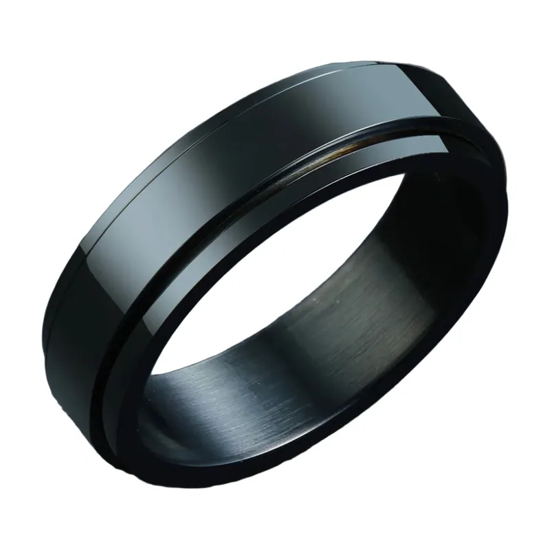 Anillo Spinner con Runas Vikingas de Acero Inoxidable