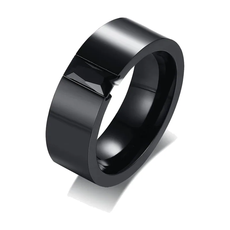 Schwarzer Ring mit schwarzem Zirkonia aus Edelstahl