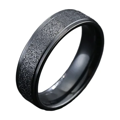 Anillo de Banda Negro Texturizado, 8mm Acero Inoxidable