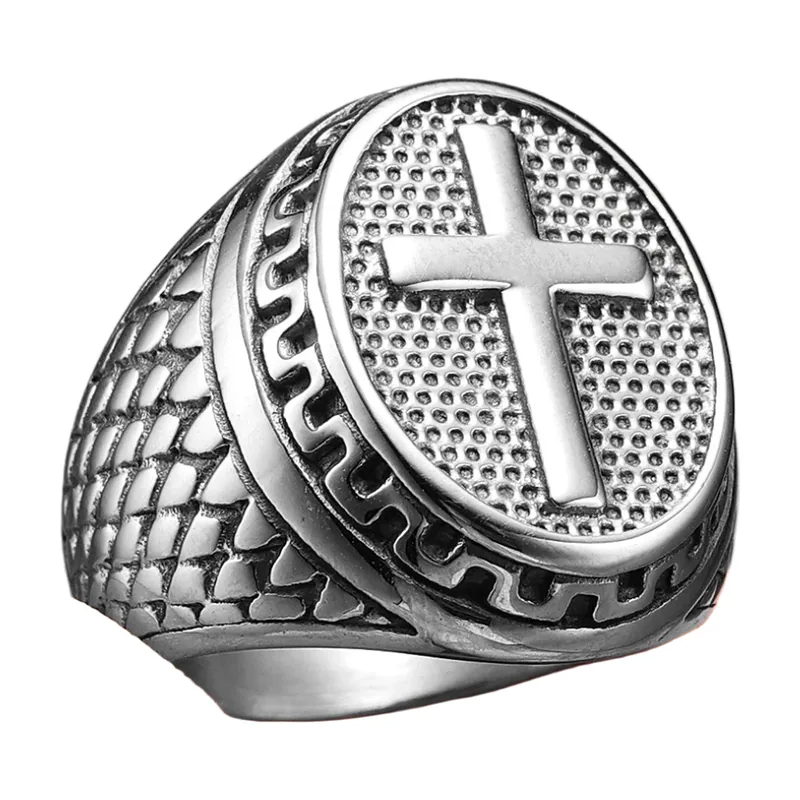 Chevalière Croix de Jérusalem, Acier Inoxydable 316L