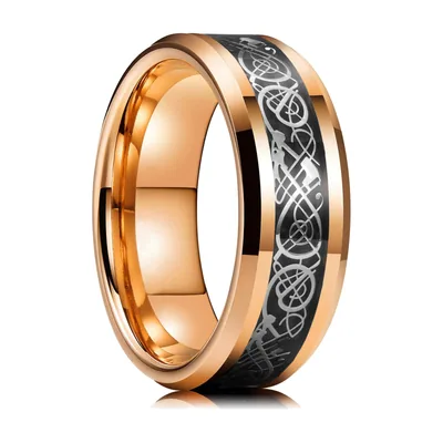 Anillo con Incrustación de Nácar de Abulón, Acero Inoxidable