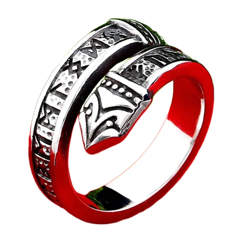 Wikinger Odin Runen-Wrap-Ring aus Edelstahl