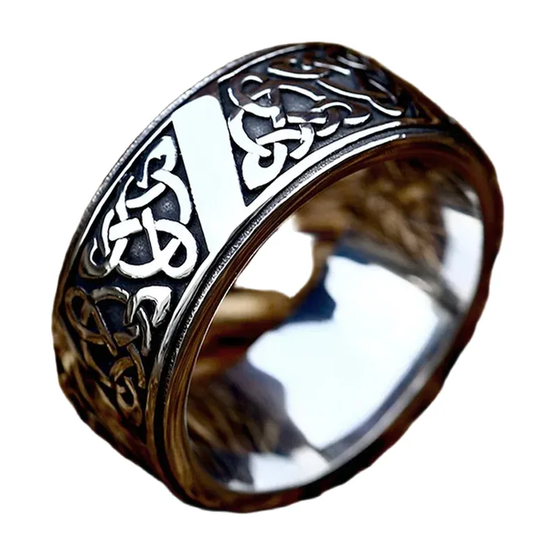 Wikinger Runenring mit Odin-Symbolen, Edelstahl