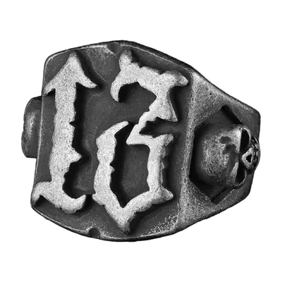 Anello Sigillo Gotico con Teschio, Acciaio Inossidabile 316L