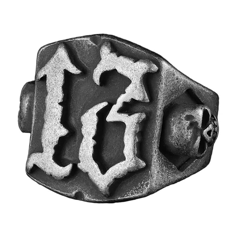 Anillo Sello Gótico con Calavera, Acero Inoxidable 316L