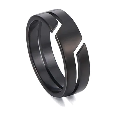 Bague Ouverte avec Découpe Géométrique, Acier Inoxydable 316L