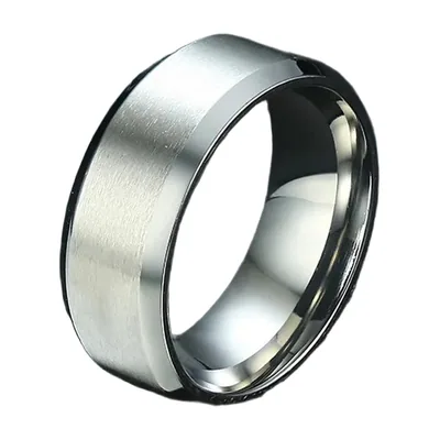 Anillo Ojo de Horus en acero inoxidable 316L cepillado