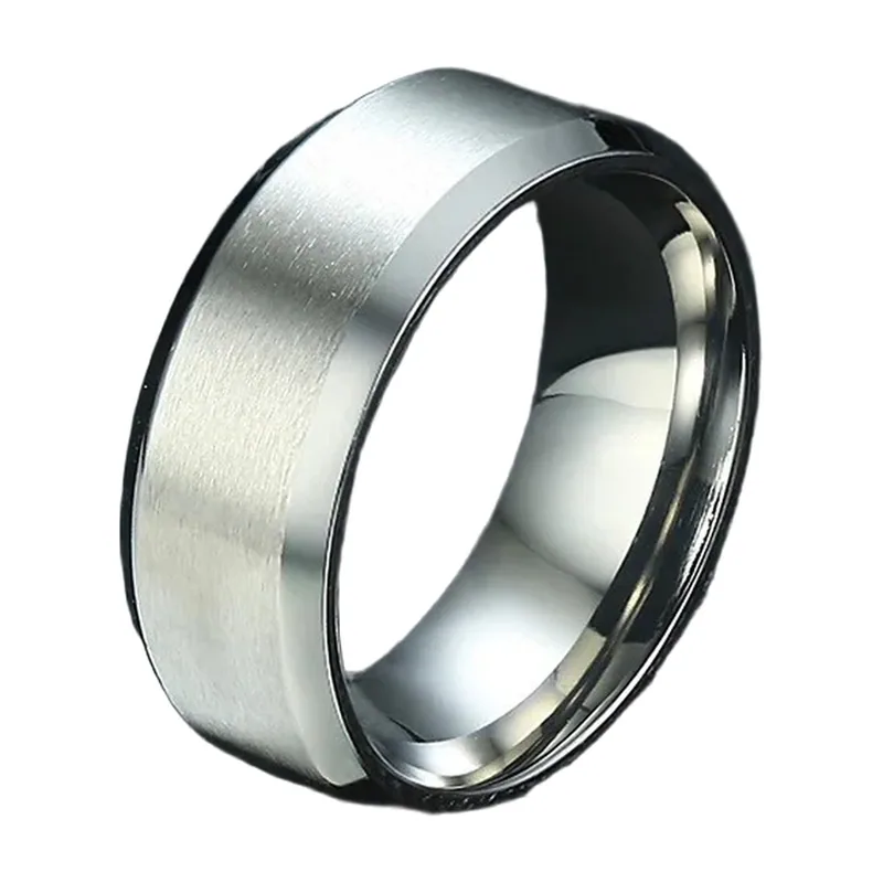 Horus Eye Band Ring, Brushed 316L Stainless Steel