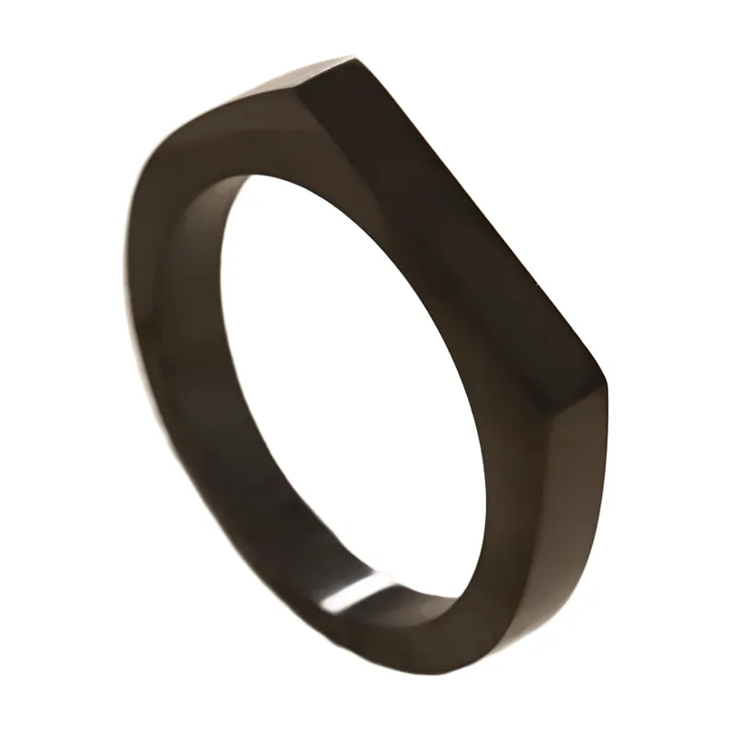 Anillo Sello Rectangular Minimalista, Acero Inoxidable