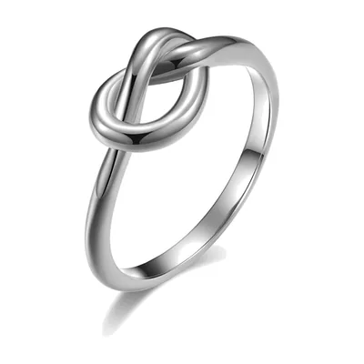 Anillo con diseño de nudo, acero inoxidable pulido