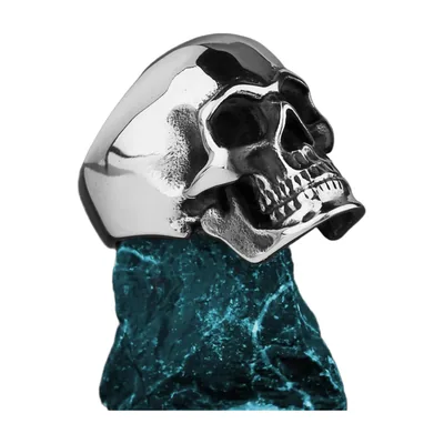 Totenkopf Statement-Ring aus 316L Edelstahl