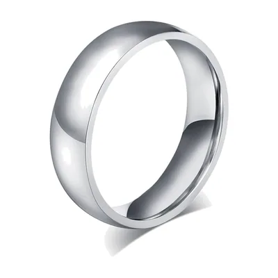 Anillo de Banda Pulido para Hombre, Acero Inoxidable 316L