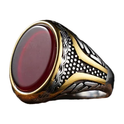 Bague Chevalière avec Œil de Tigre, Acier Inoxydable