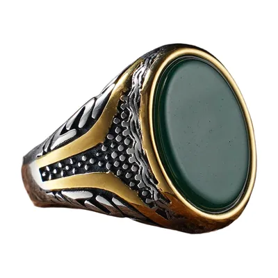 Bague Chevalière avec Œil de Tigre, Acier Inoxydable